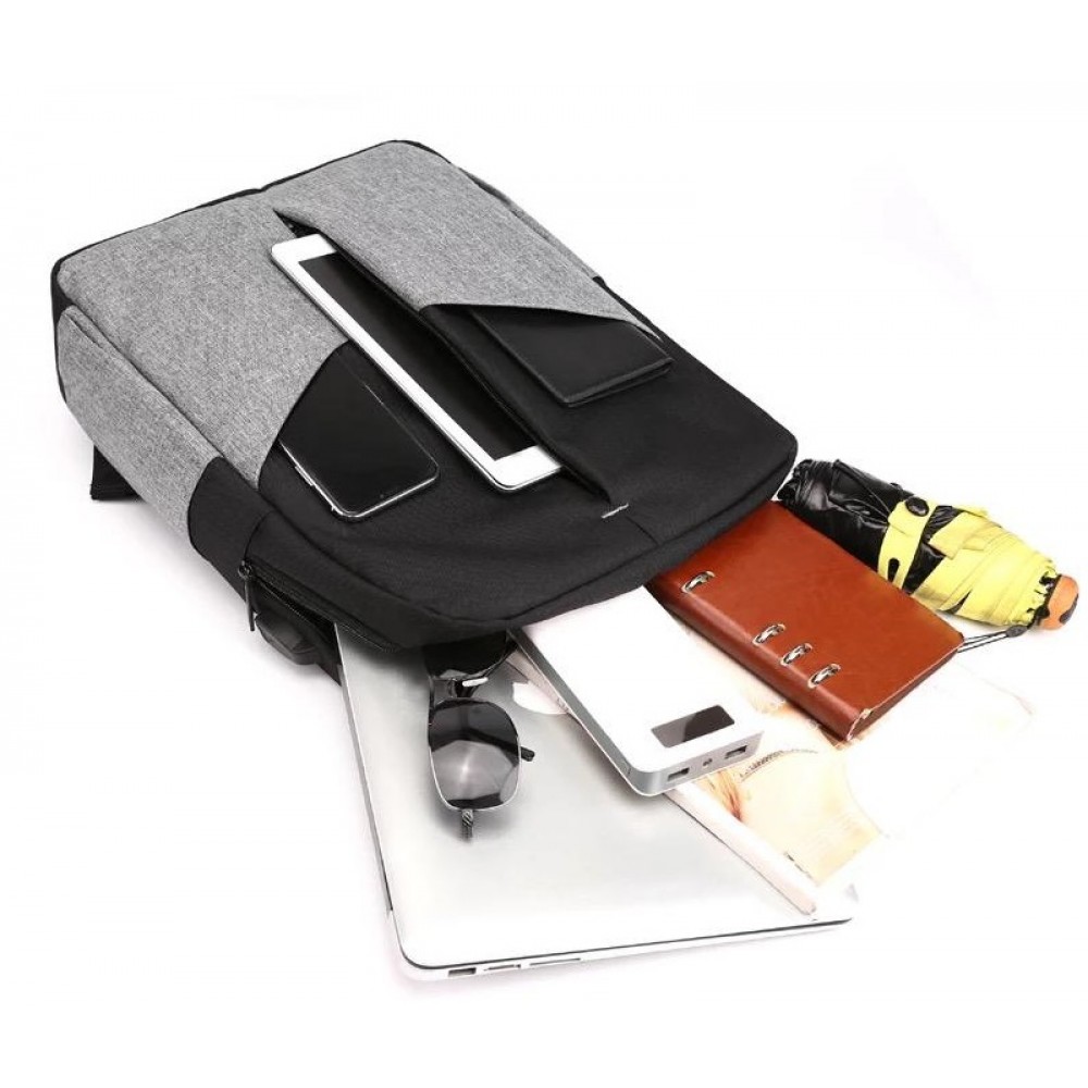 Promosyon Laptop Sırt Çantası - Gri Siyah Promosyon Laptop Sırt Çantası - Gri Siyah