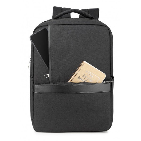 Keten Kumaş Lüks Sırt Çantası - Siyah Keten Kumaş Lüks Sırt Çantası - Siyah