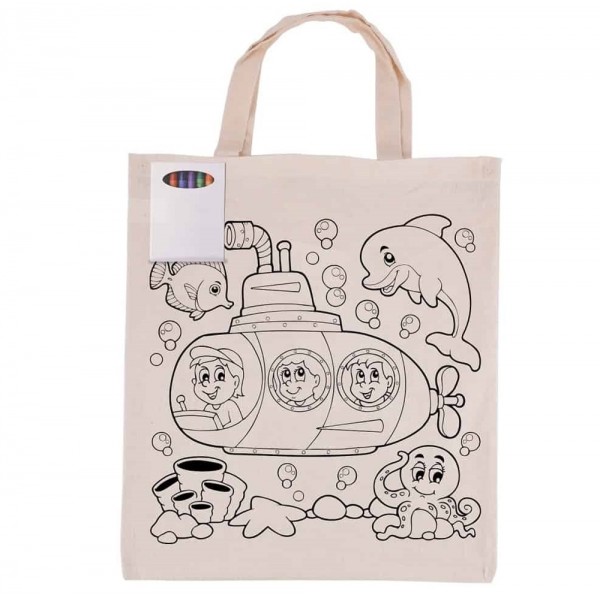 Boyama Kalemli Ham Bez Çanta